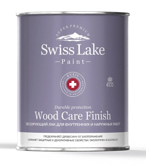 Лак лессирующий Swiss Lake Wood Care Finish для внутренних и наружных работ 9 л